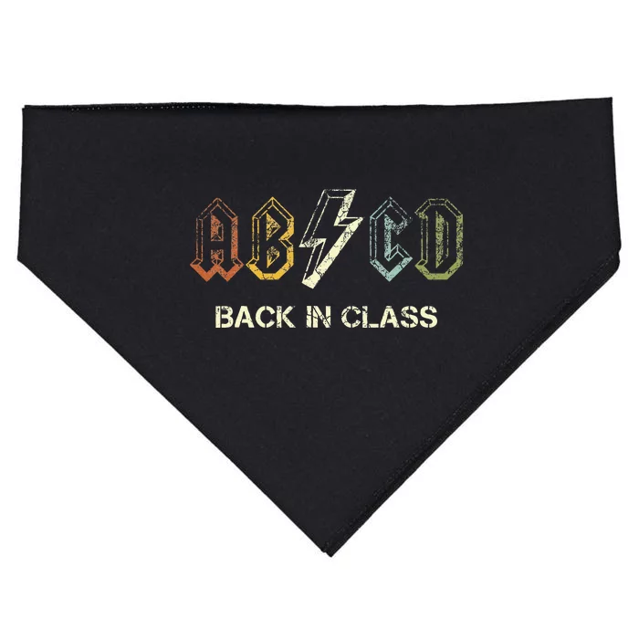 Abcd Teacher  Back To School Teacher Student Rock USA-Made Doggie Bandana