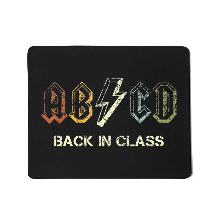 Abcd Teacher  Back To School Teacher Student Rock Mousepad