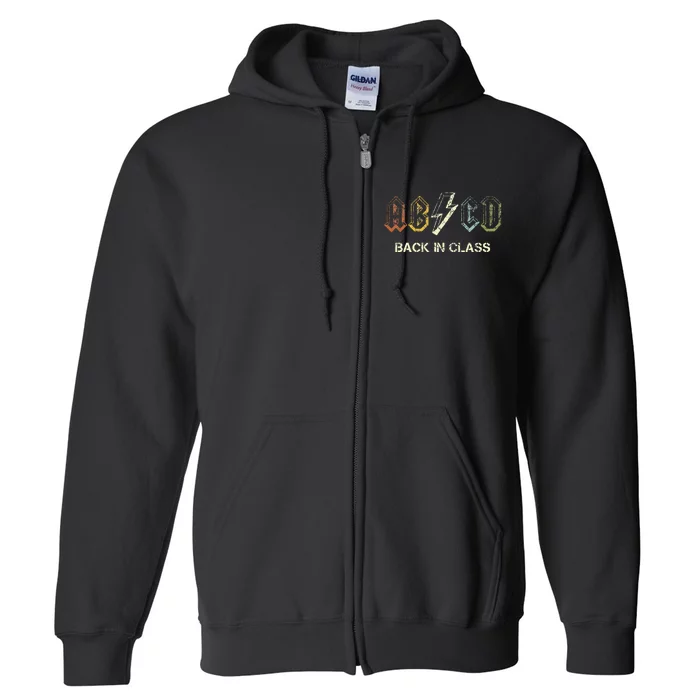 Abcd Teacher  Back To School Teacher Student Rock Full Zip Hoodie