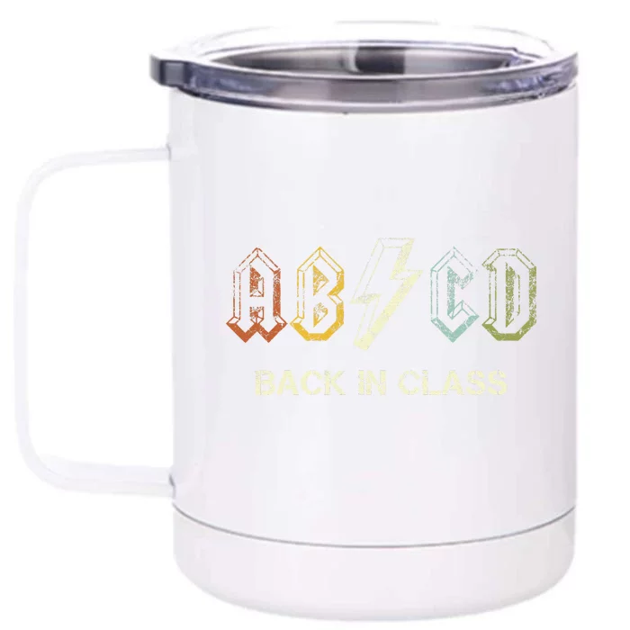 ABCD Teacher Back To School Teacher Student Rock Front & Back 12oz Stainless Steel Tumbler Cup