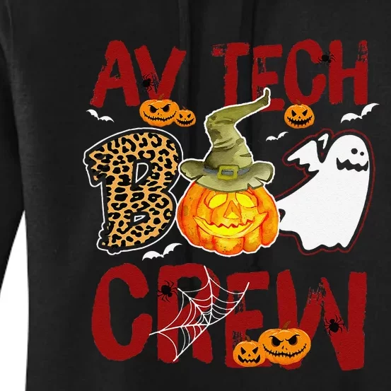 Av Tech Boo Crew Halloween Audio Visual Technician Match Women's Pullover Hoodie