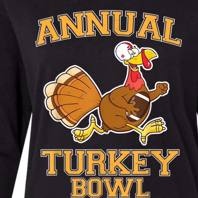 Annual Turkey Bowl Thanksgiving Football Cool Gift Womens Cotton Relaxed Long Sleeve T-Shirt