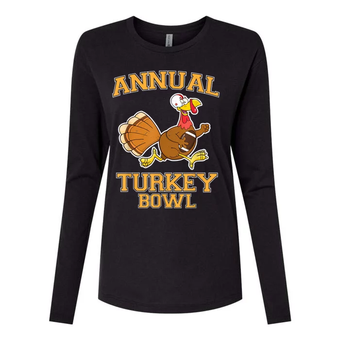 Annual Turkey Bowl Thanksgiving Football Cool Gift Womens Cotton Relaxed Long Sleeve T-Shirt