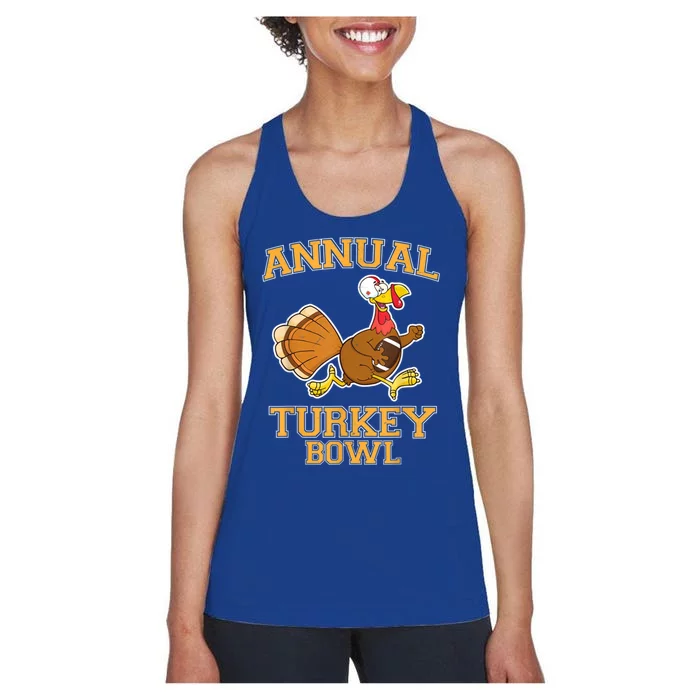 Annual Turkey Bowl Thanksgiving Football Cool Gift Women's Racerback Tank