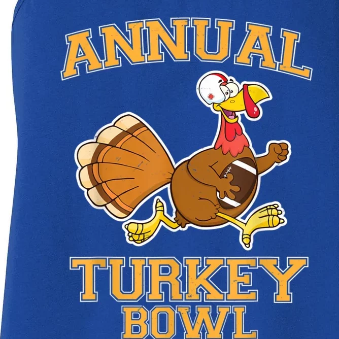 Annual Turkey Bowl Thanksgiving Football Cool Gift Women's Racerback Tank