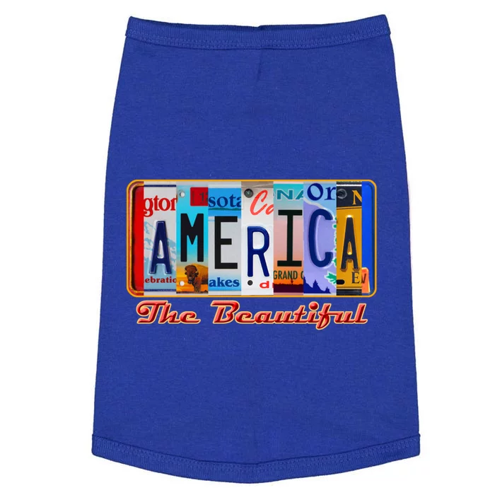 America The Beautiful Car License Plates Gift Doggie Tank