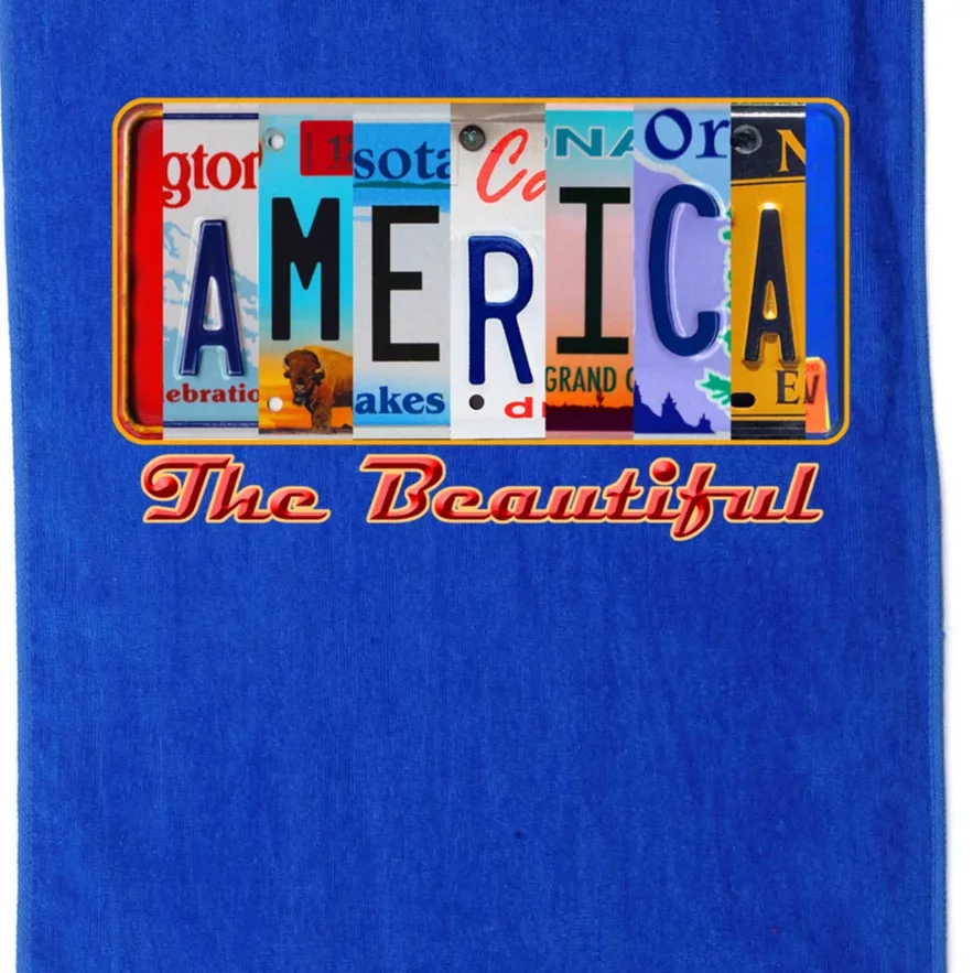 America The Beautiful Car License Plates Gift Platinum Collection Golf Towel