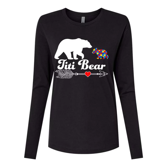 Autism Titi Bear Puzzle Autism Awareness Autistic Support Cute Gift Womens Cotton Relaxed Long Sleeve T-Shirt