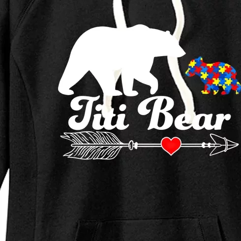 Autism Titi Bear Puzzle Autism Awareness Autistic Support Cute Gift Women's Fleece Hoodie