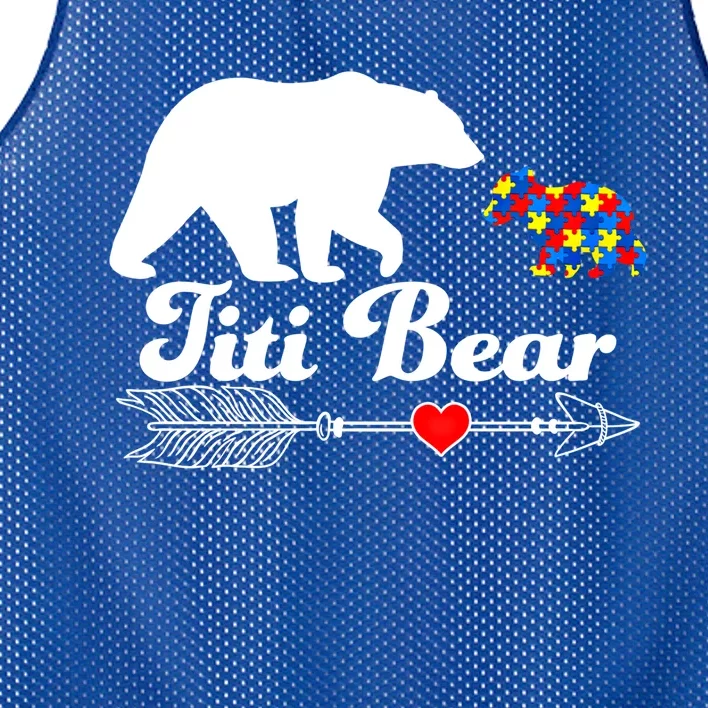 Autism Titi Bear Puzzle Autism Awareness Autistic Support Cute Gift Mesh Reversible Basketball Jersey Tank