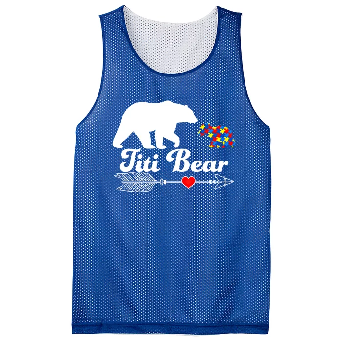 Autism Titi Bear Puzzle Autism Awareness Autistic Support Cute Gift Mesh Reversible Basketball Jersey Tank