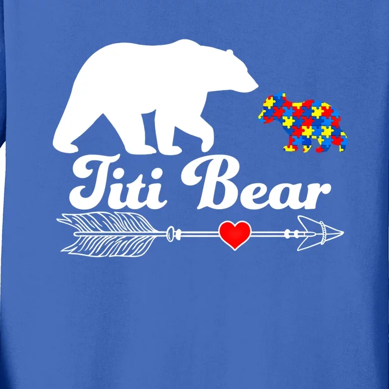 Autism Titi Bear Puzzle Autism Awareness Autistic Support Cute Gift Kids Long Sleeve Shirt