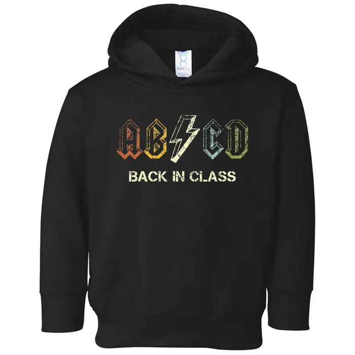 Abcd Teacher  Back To School Teacher Student Rock Toddler Hoodie