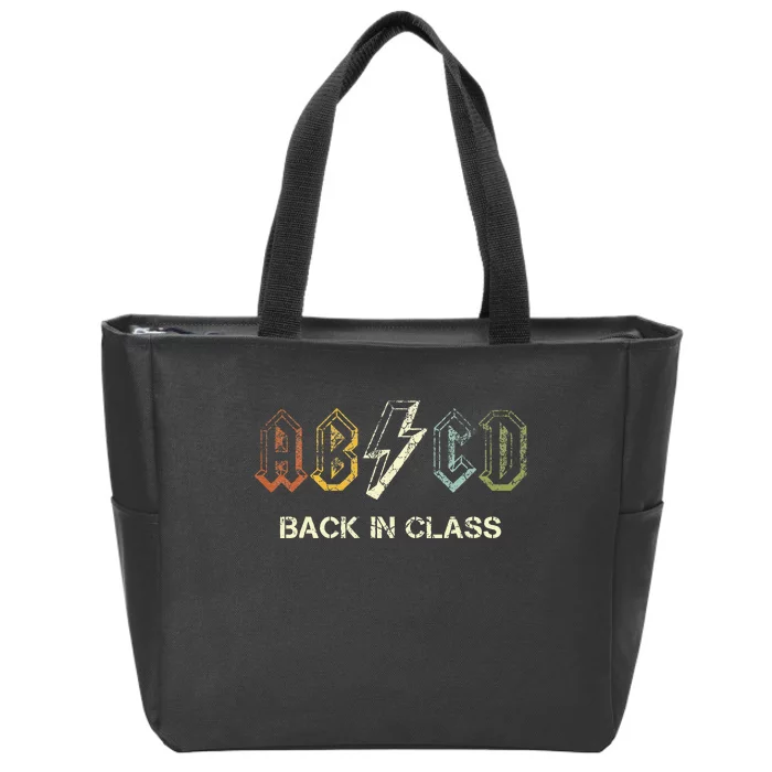 Abcd Teacher  Back To School Teacher Student Rock Zip Tote Bag