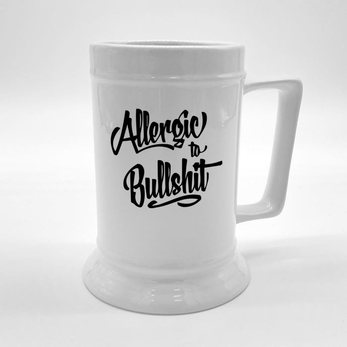 Allergic To Bullshit (2) Front & Back Beer Stein