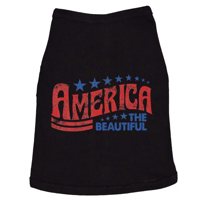 America The Beautiful Patriotic Happy 4th Of July Doggie Tank