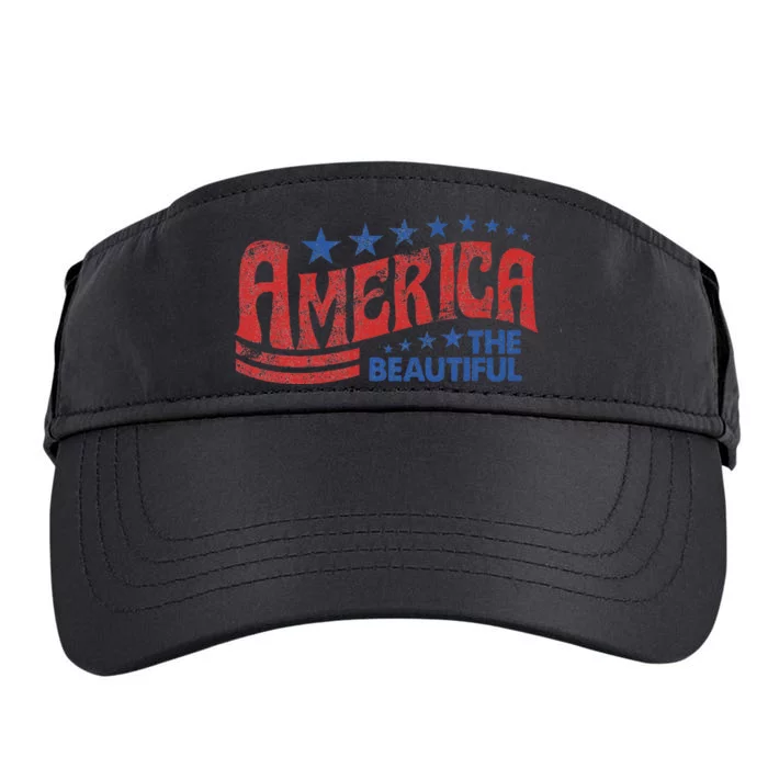 America The Beautiful Patriotic Happy 4th Of July Adult Drive Performance Visor