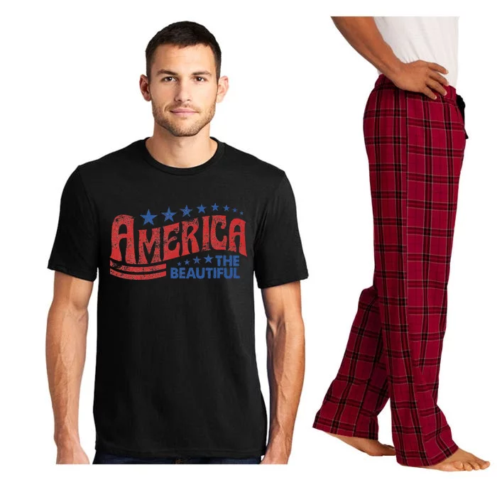 America The Beautiful Patriotic Happy 4th Of July Pajama Set