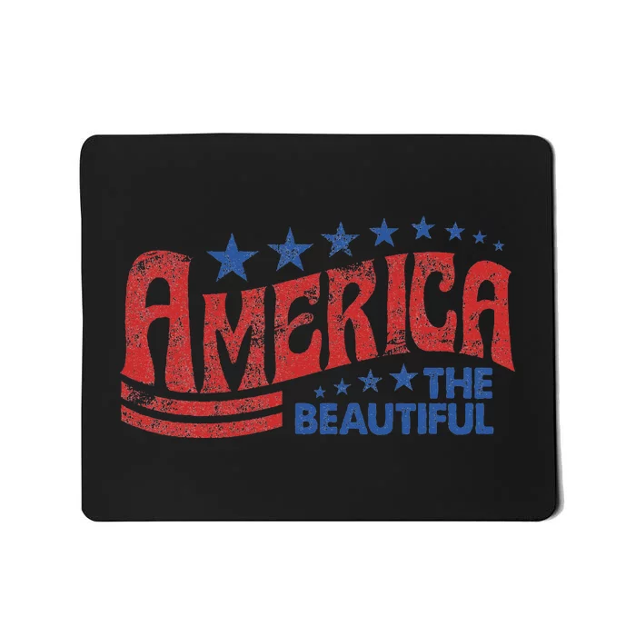 America The Beautiful Patriotic Happy 4th Of July Mousepad