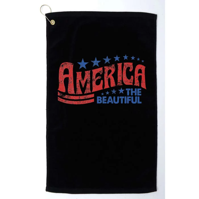 America The Beautiful Patriotic Happy 4th Of July Platinum Collection Golf Towel