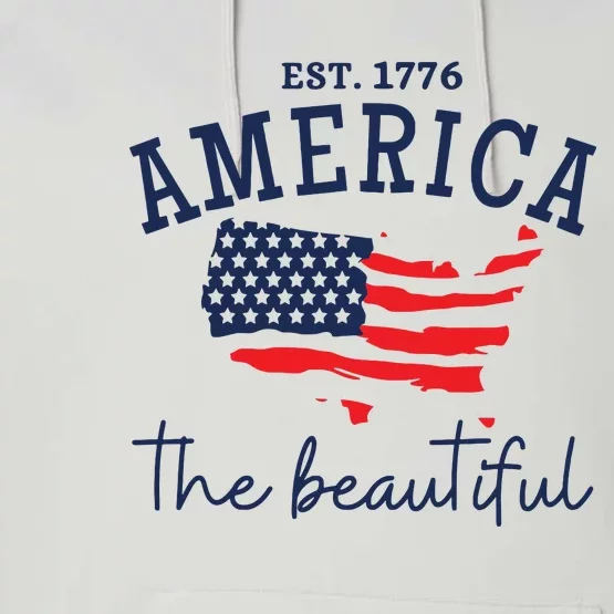 America The Beautiful Patriotic 4th Of July Independen Day Performance Fleece Hoodie