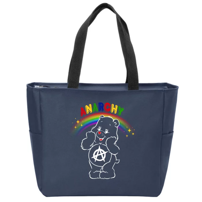 Anarchy Teddy Bear Zip Tote Bag