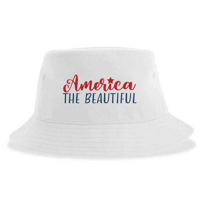 America The Beautiful 4th Of July Sustainable Bucket Hat