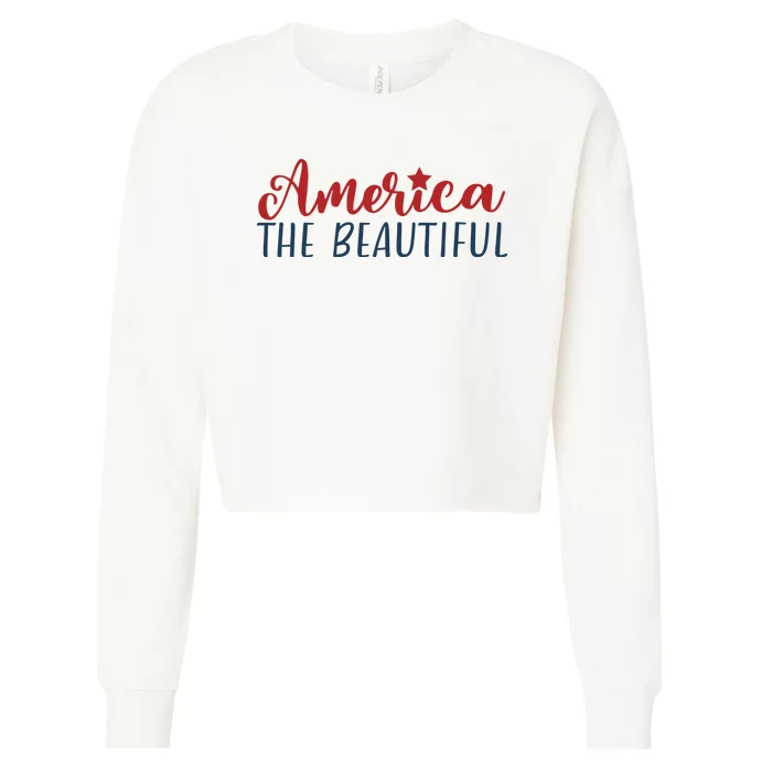 America The Beautiful 4th Of July Cropped Pullover Crew