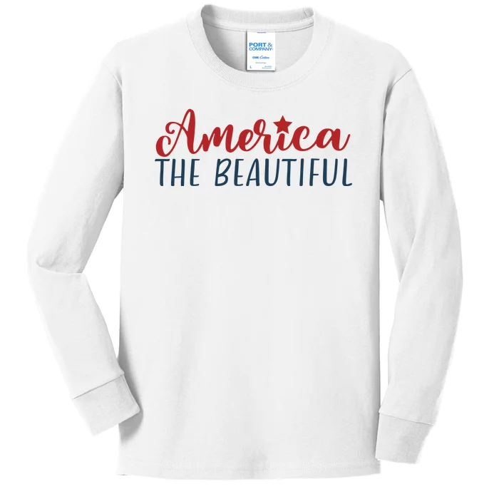 America The Beautiful 4th Of July Kids Long Sleeve Shirt