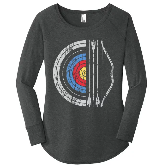 Archery Target Bow And Arrow Archer Retro Vintage Women's Perfect Tri Tunic Long Sleeve Shirt