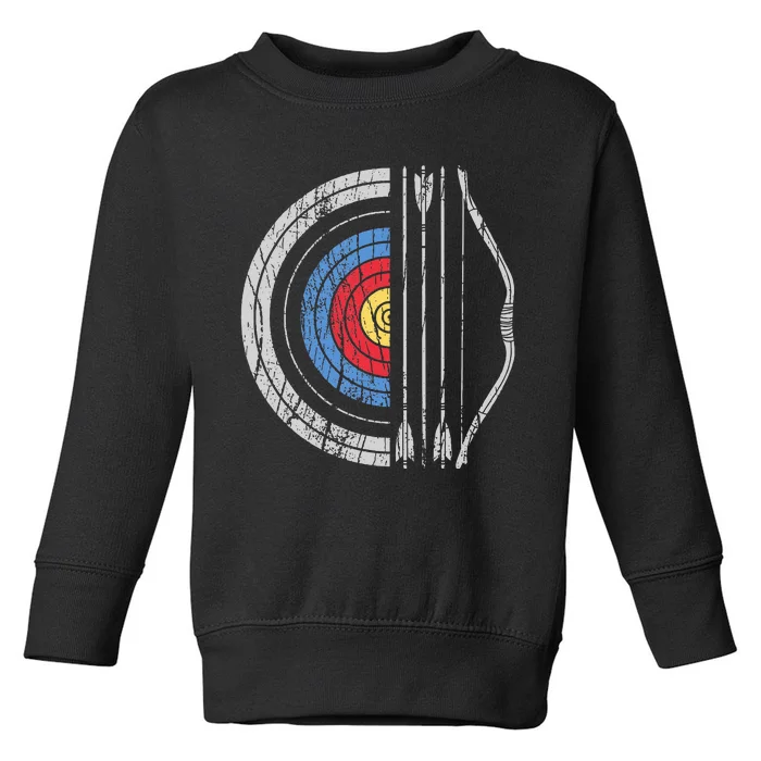 Archery Target Bow And Arrow Archer Retro Vintage Toddler Sweatshirt