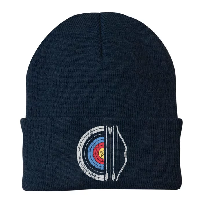 Archery Target Bow And Arrow Archer Retro Vintage Gift Knit Cap Winter Beanie