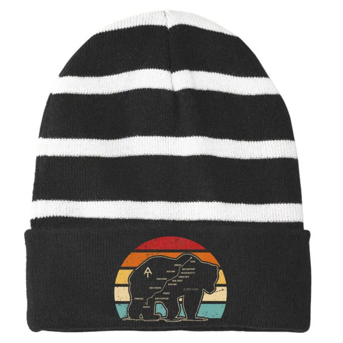 Appalachian Trail Bear Symbol Of Appalachian National Park Striped Beanie with Solid Band