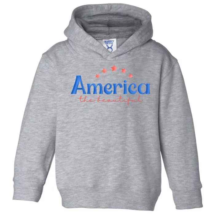 America The Beautiful 4th Of July Star Toddler Hoodie