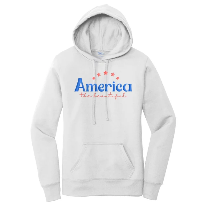 America The Beautiful 4th Of July Star Women's Pullover Hoodie