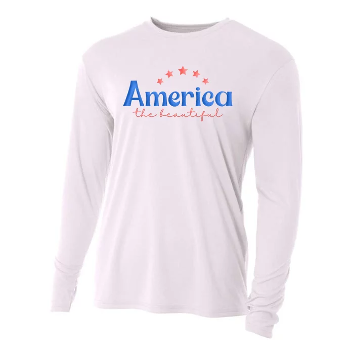 America The Beautiful 4th Of July Star Cooling Performance Long Sleeve Crew