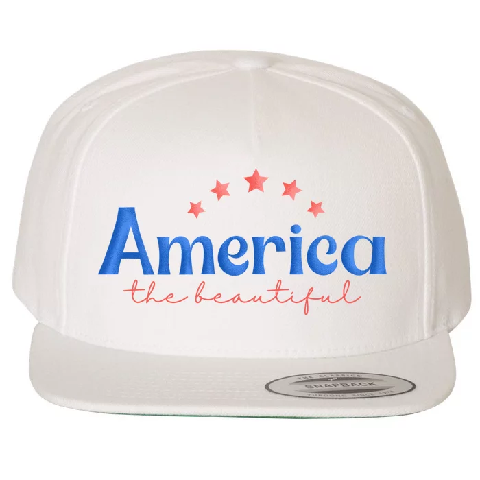 America The Beautiful 4th Of July Star Wool Snapback Cap