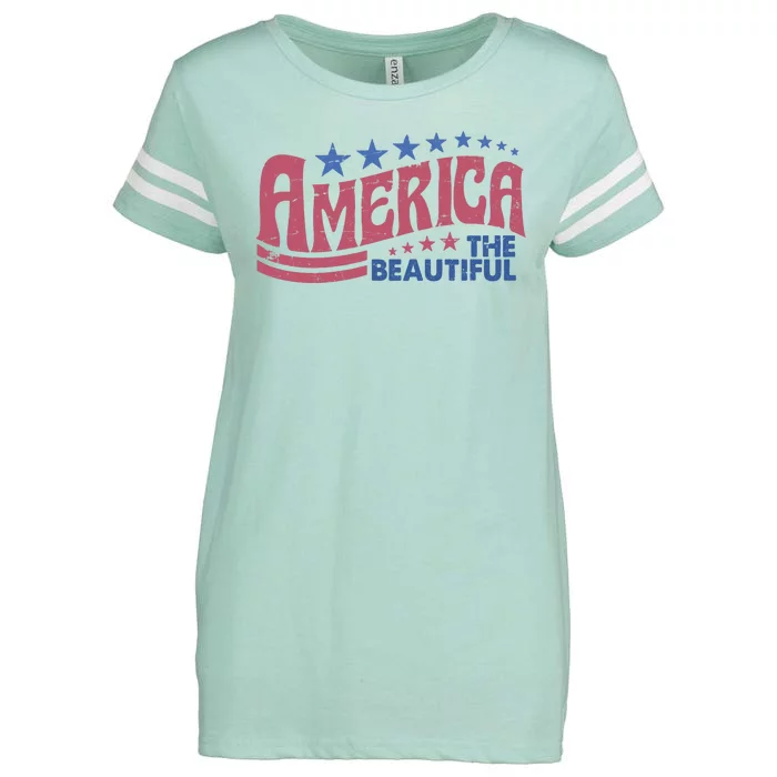 America The Beautiful Vintage Enza Ladies Jersey Football T-Shirt