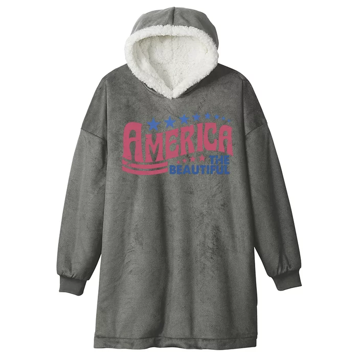 America The Beautiful Vintage Hooded Wearable Blanket