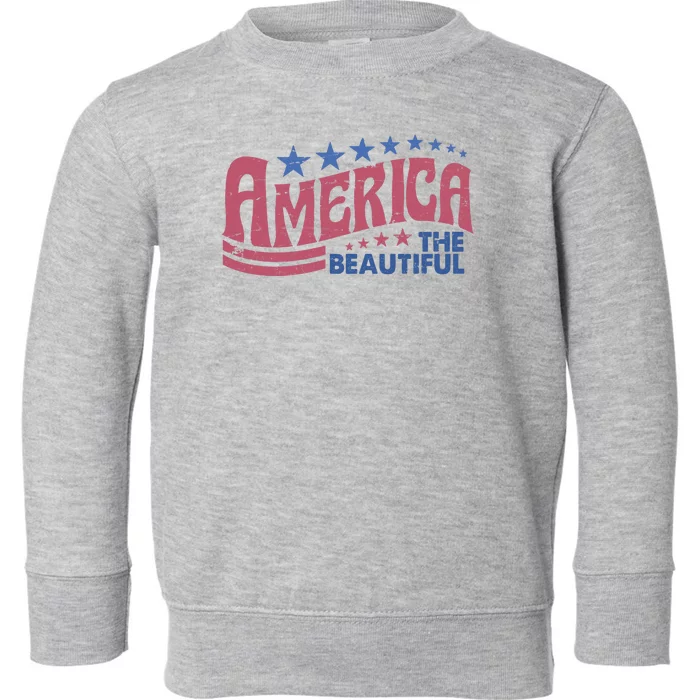 America The Beautiful Vintage Toddler Sweatshirt