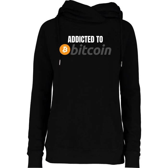 Addicted To Bitcoin, Bitcoin Accepted Here, Bitcoin To The Moon, HODL Bitcoin Cr Womens Funnel Neck Pullover Hood