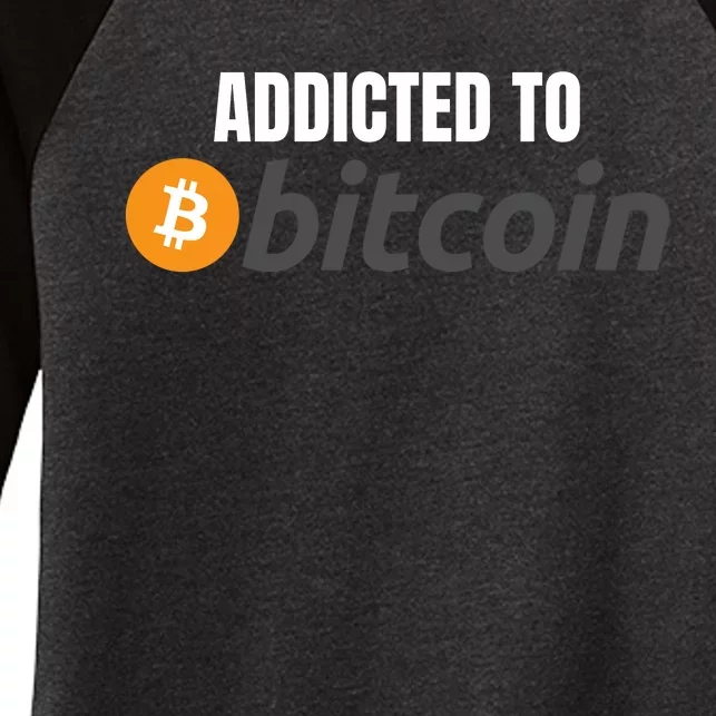 Addicted To Bitcoin, Bitcoin Accepted Here, Bitcoin To The Moon, HODL Bitcoin Cr Women's Tri-Blend 3/4-Sleeve Raglan Shirt