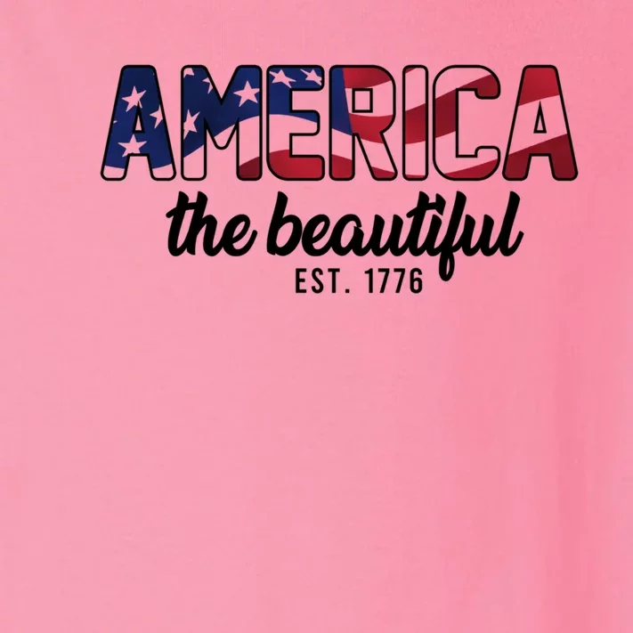 America The Beautiful American Flag Patriotic Usa Flag Gift Toddler Long Sleeve Shirt