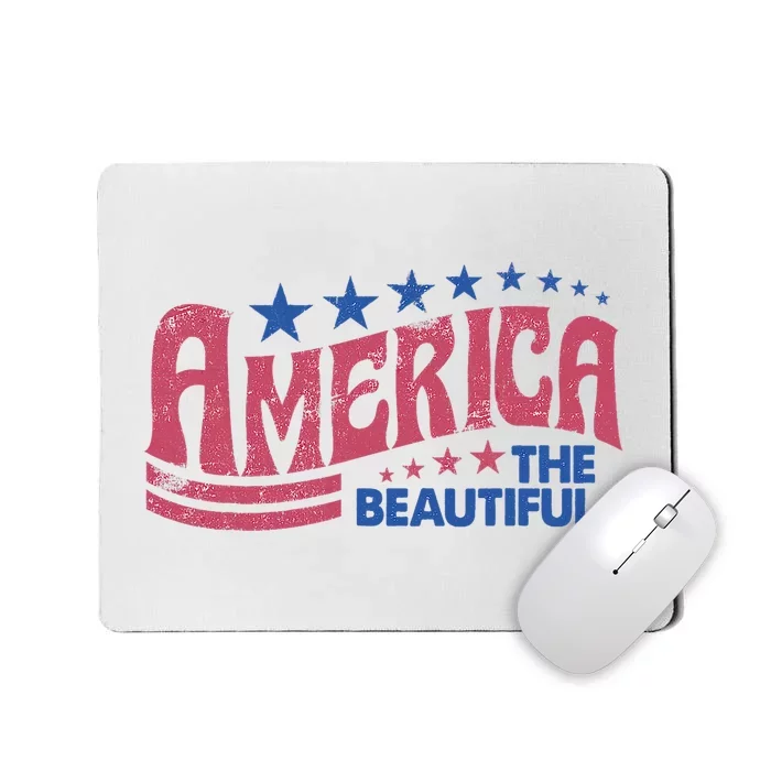 America The Beautiful Retro Vintage American 4th Of July Mousepad