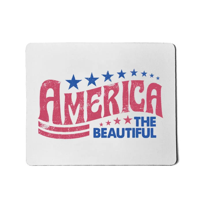 America The Beautiful Retro Vintage American 4th Of July Mousepad