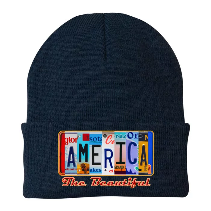 America The Beautiful Car License Plates Gift Knit Cap Winter Beanie