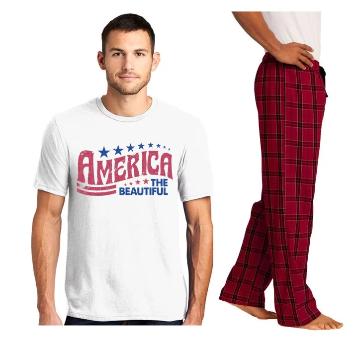 America The Beautiful Retro Vintage American 4th Of July Pajama Set