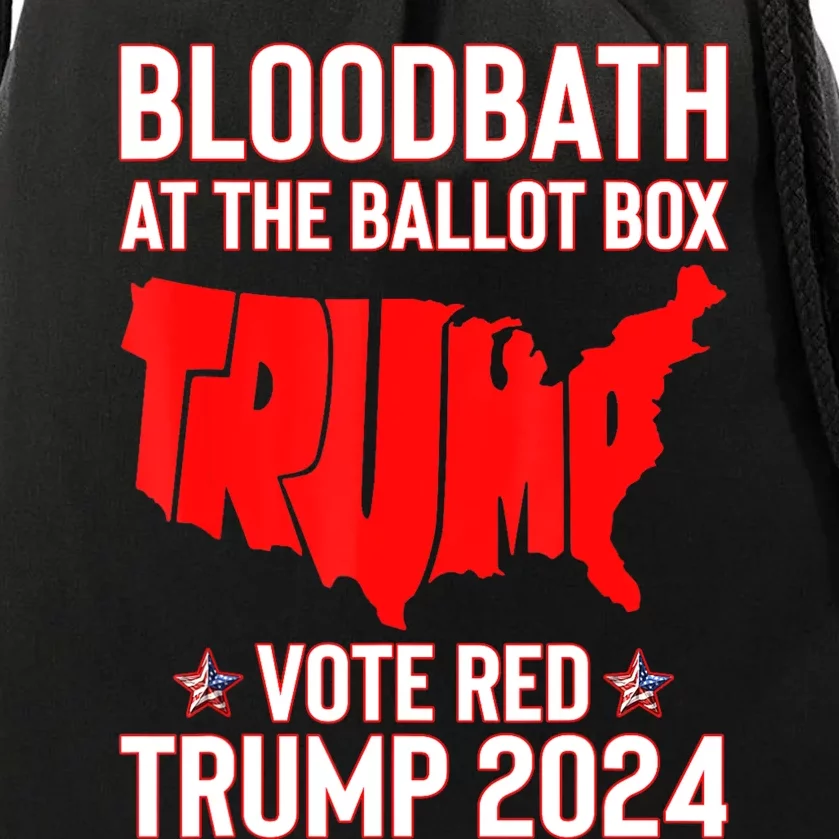 At The Ballot Box 2024 Vote Red Usa Map Maga Drawstring Bag