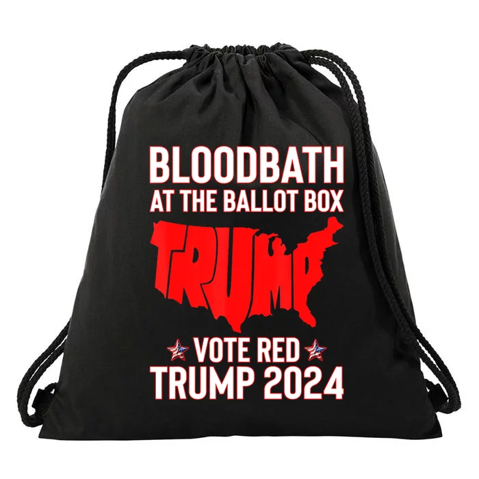 At The Ballot Box 2024 Vote Red Usa Map Maga Drawstring Bag