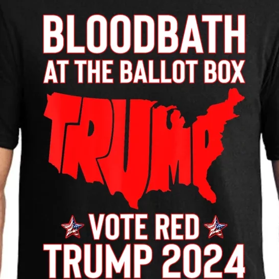 At The Ballot Box 2024 Vote Red Usa Map Maga Pajama Set